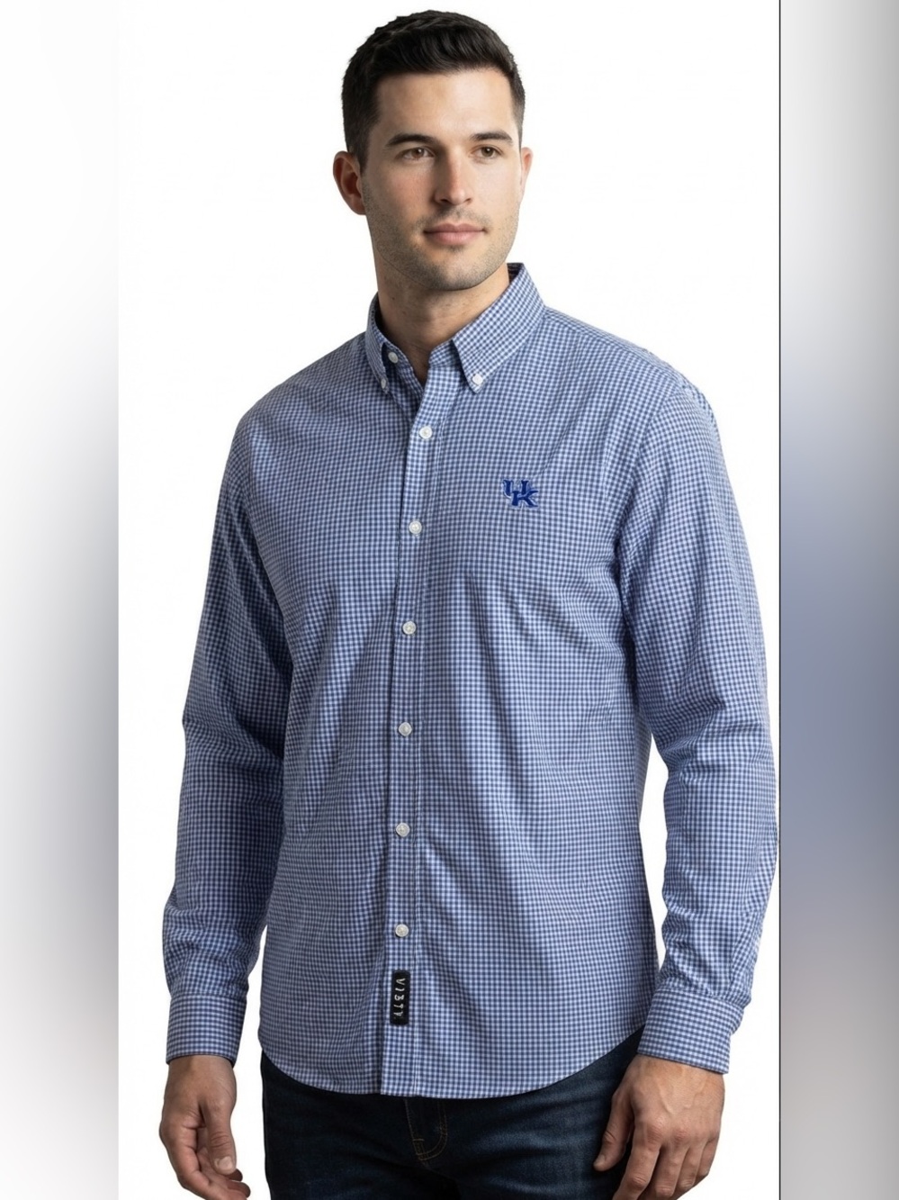 Vesi Sportswear Blue Gingham Button-Down Shirt- University of Kentucky